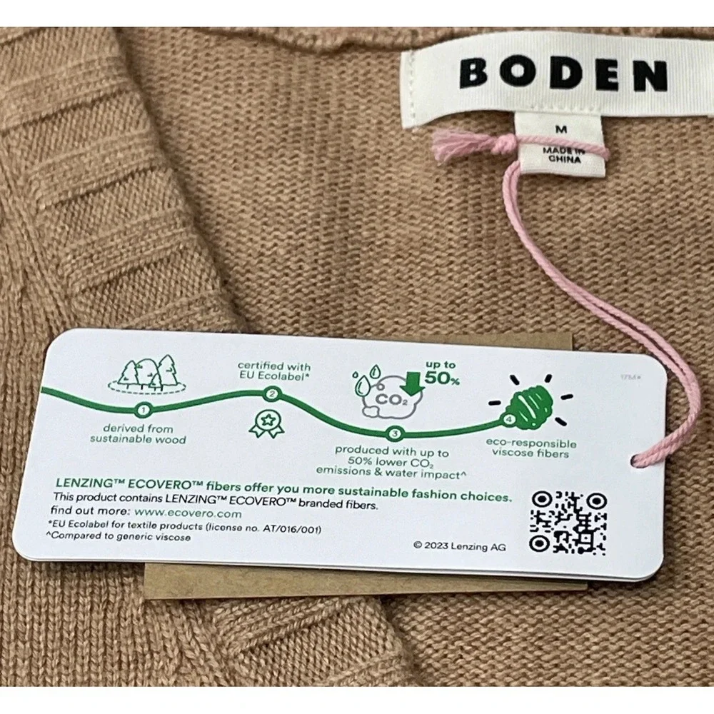 Boden Camel and Red Sleeveless Button Front Sweater Vest - Picture 7 of 11